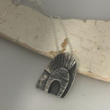 Load image into Gallery viewer, Contour pendant oxidised silver
