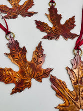Load image into Gallery viewer, Small Acer leaf decoration in copper