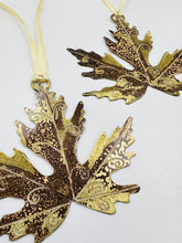 Load image into Gallery viewer, Large acer leaf decoration in brass