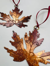 Load image into Gallery viewer, Large acer leaf decoration in copper