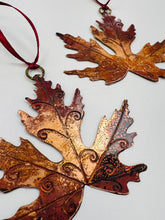 Load image into Gallery viewer, Large acer leaf decoration in copper