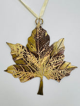 Load image into Gallery viewer, Large sycamore leaf decoration in brass
