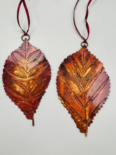 Load image into Gallery viewer, Large beech leaf decoration in copper