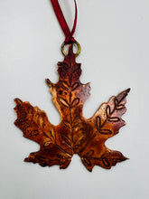 Load image into Gallery viewer, Small Acer leaf decoration in copper
