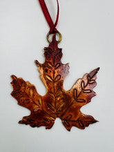 Load image into Gallery viewer, Small Acer leaf decoration in copper