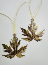 Load image into Gallery viewer, Large acer leaf decoration in brass