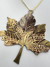 Load image into Gallery viewer, Large sycamore leaf decoration in brass