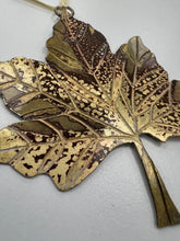 Load image into Gallery viewer, Large sycamore leaf decoration in brass