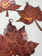 Load image into Gallery viewer, Large sycamore leaf decoration in copper
