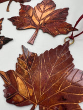 Load image into Gallery viewer, Large sycamore leaf decoration in copper
