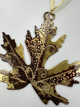 Load image into Gallery viewer, Large acer leaf decoration in brass