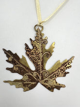 Load image into Gallery viewer, Large acer leaf decoration in brass
