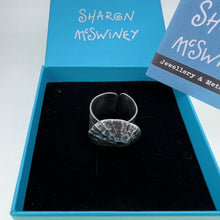 Load image into Gallery viewer, Sennen Cove adjustable limpet shell oxidised ring