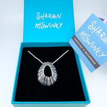 Load image into Gallery viewer, Isles of Scilly limpet St Mary's pendant oxidised silver necklace