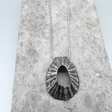 Load image into Gallery viewer, Isles of Scilly limpet St Mary's pendant oxidised silver necklace