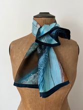 Load image into Gallery viewer, ‘Aqua Flow’ silk scarf