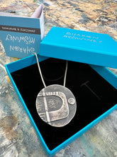 Load image into Gallery viewer, Crest pendant necklace oxidised silver