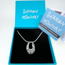 Load image into Gallery viewer, Marazion Beach limpet pendant necklace oxidised silver