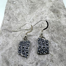 Load image into Gallery viewer, Porthmeor Sea urchin fragment drop earrings oxidised silver