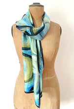Load image into Gallery viewer, 'Sand & sea' long silk scarf