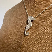 Load image into Gallery viewer, Sterling silver seahorse pendant necklace