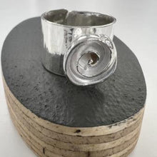 Load image into Gallery viewer, Spiral shell sterling silver adjustable ring