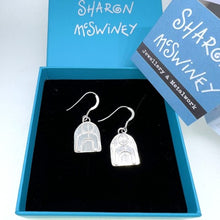 Load image into Gallery viewer, Space drop earrings sterling silver