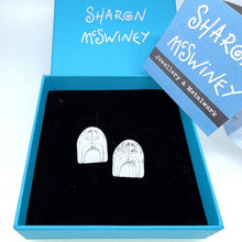 Load image into Gallery viewer, Space stud earrings sterling silver
