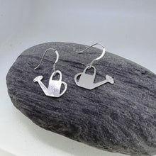 Load image into Gallery viewer, Silver Watering can earrings