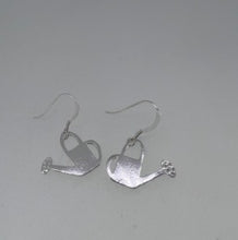 Load image into Gallery viewer, Silver Watering can earrings