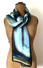 Load image into Gallery viewer, 'Waves of colour' long silk scarf