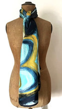 Load image into Gallery viewer, 'Waves of colour' long silk scarf