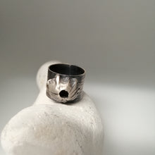 Load image into Gallery viewer, Barnacle adjustable ring in oxidised silver handmade by Sharon McSwiney