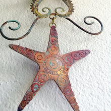 Load image into Gallery viewer, Copper starfish with etched decoration by Sharon McSwiney