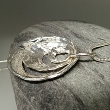 Load image into Gallery viewer, triple silver limpet necklace handmade by Sharon McSwiney St Ives