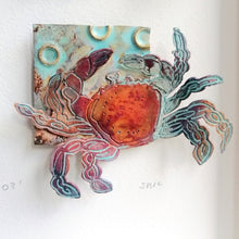 Load image into Gallery viewer, Copper crab handmade by Sharon McSwiney
