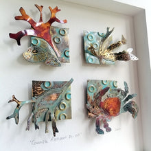 Load image into Gallery viewer, Framed metalwork Cornish rock pool picture handmade by Sharon McSwiney