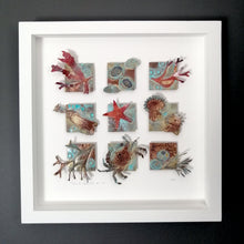 Load image into Gallery viewer, Metalwork picture with seaweed & sea creatures in copper & brass handmade by Sharon McSwiney