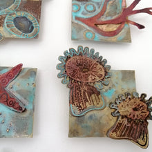 Load image into Gallery viewer, Metalwork picture with seaweed & sea creatures in copper & brass handmade by Sharon McSwiney