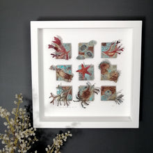 Load image into Gallery viewer, Metalwork picture with seaweed & sea creatures in copper & brass handmade by Sharon McSwiney