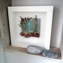 Load image into Gallery viewer, metal Godrevy lighthouse handmade framed artwork by Sharon McSwiney