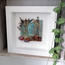 Load image into Gallery viewer, metal Godrevy lighthouse handmade framed artwork by Sharon McSwiney