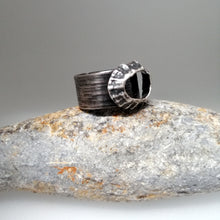 Load image into Gallery viewer, Godrevy limpet shell adjustable ring in oxidised silver handmade by Sharon McSwiney