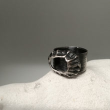 Load image into Gallery viewer, Godrevy limpet shell adjustable ring in oxidised silver handmade by Sharon McSwiney