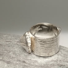 Load image into Gallery viewer, Handmade sterling silver barnacle ring by Sharon McSwiney, St Ives
