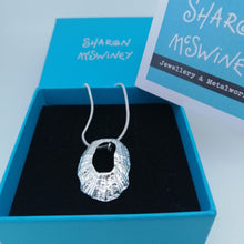 Load image into Gallery viewer, Marazion limpet shell necklace in sterling silver handmade by Sharon McSwiney in a gift box
