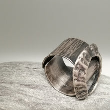 Load image into Gallery viewer, Limpet ring with Marazion limpet shell in oxidised silver handmade by Sharon McSwiney