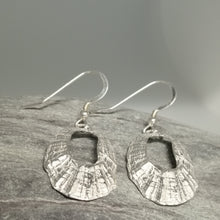 Load image into Gallery viewer, Silver Marazion limpet shell earrings handmade by Sharon McSwiney