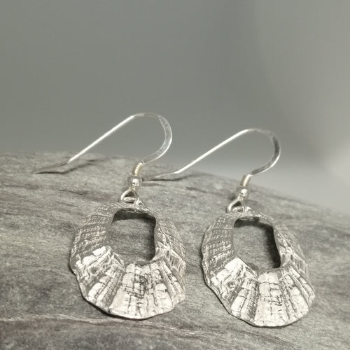 Silver Marazion limpet shell earrings handmade by Sharon McSwiney
