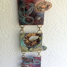 Load image into Gallery viewer, Mini metalwork wall panel with etched limpet designs by Sharon McSwiney